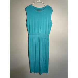 Athleta Santorini Cinch Midi Dress in  Blue Size Medium Athleisure Casual Errand